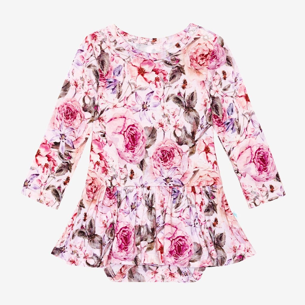 Elise Floral Long Sleeve Twirl Skirt Bodysuit