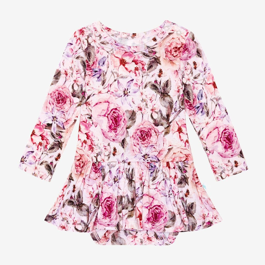 Elise Floral Long Sleeve Twirl Skirt Bodysuit