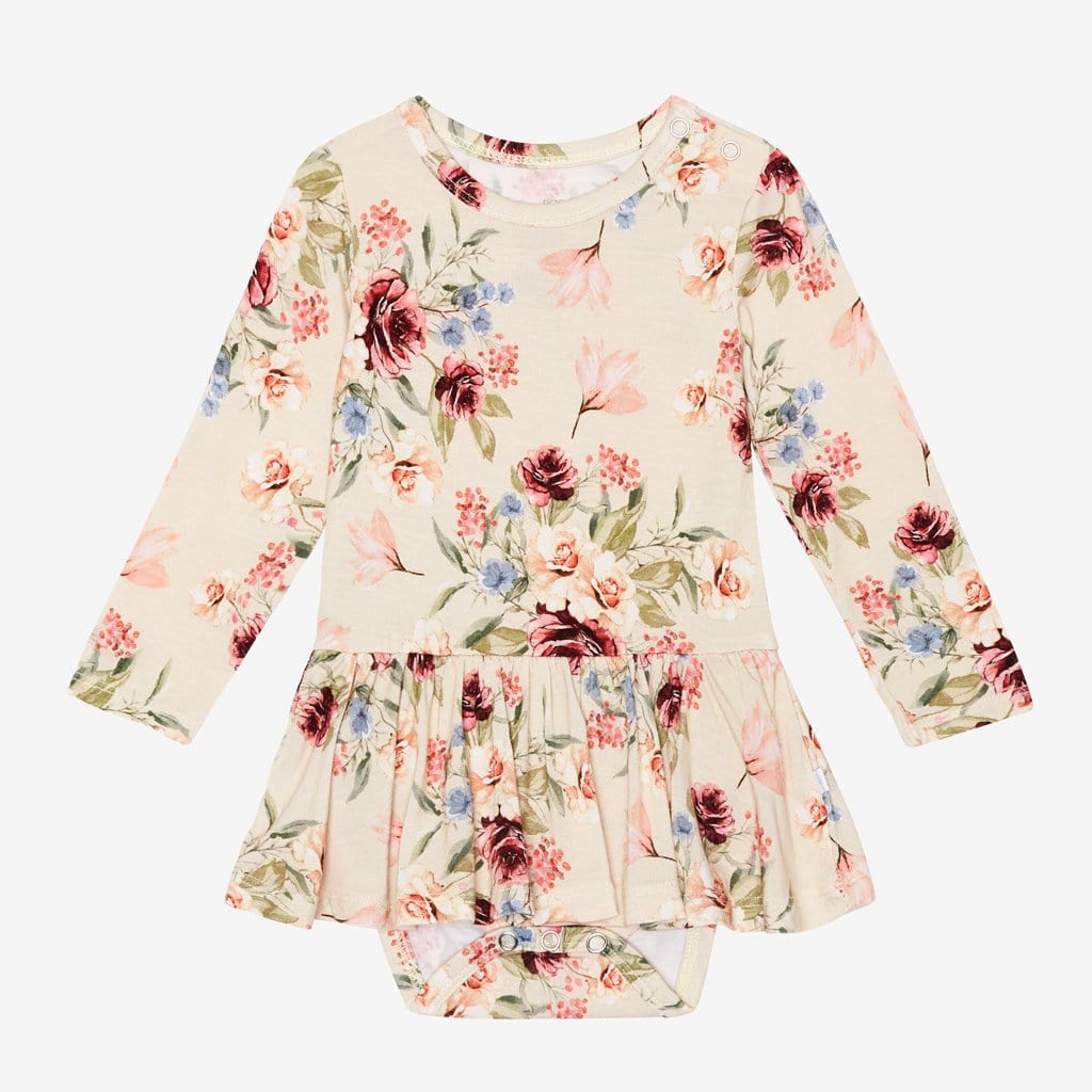 Gia Floral Long Sleeve Twirl Skirt Bodysuit