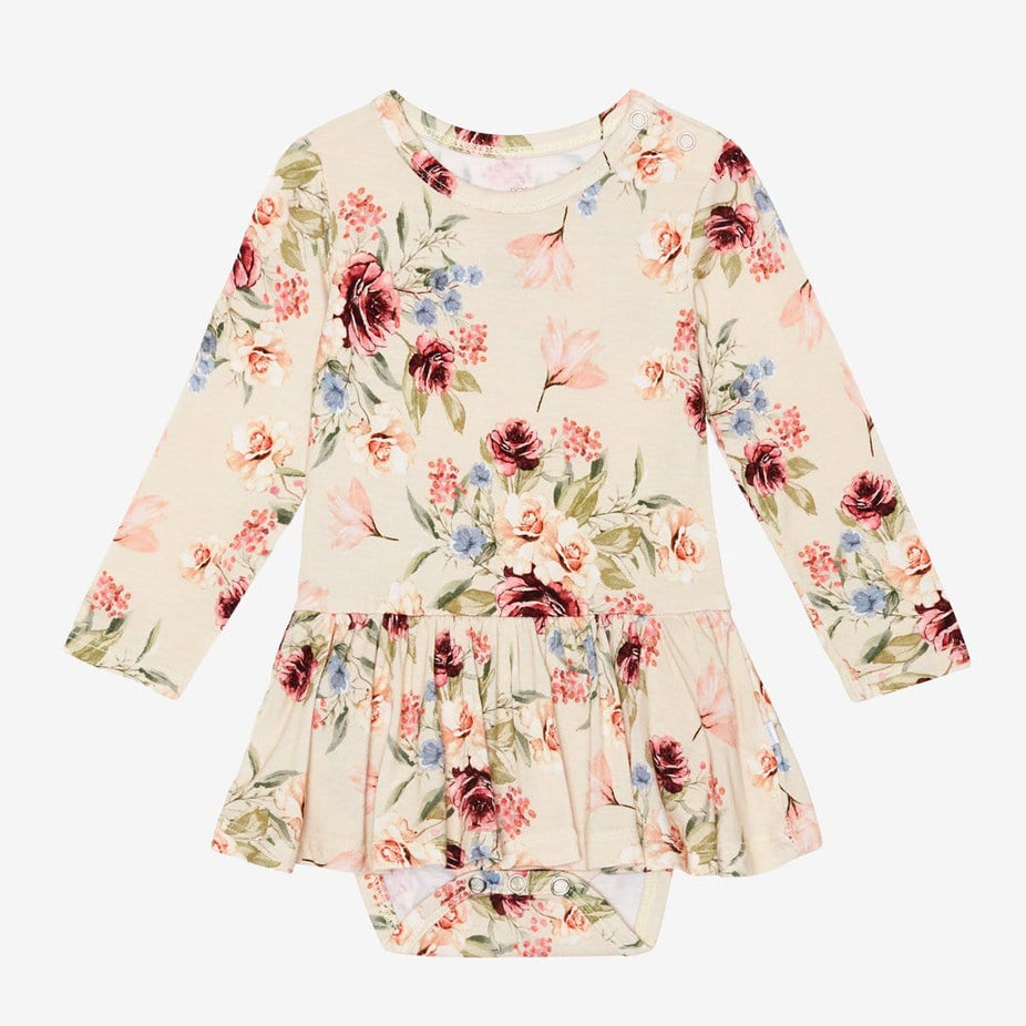 Gia Floral Long Sleeve Twirl Skirt Bodysuit