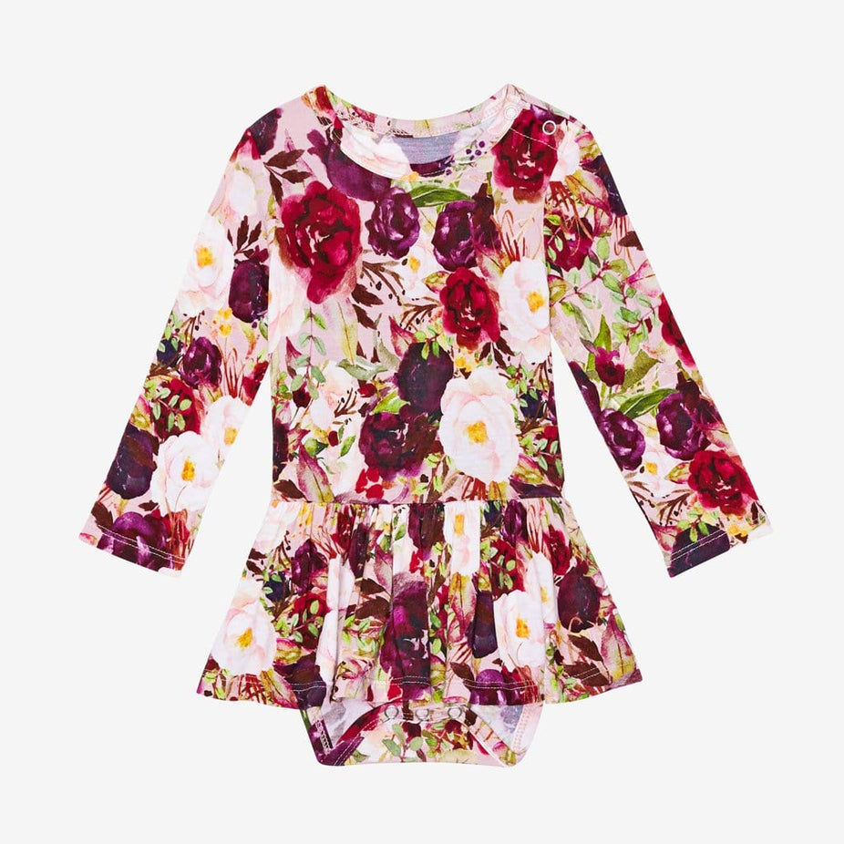 Gracie Floral Long Sleeve Twirl Skirt Bodysuit