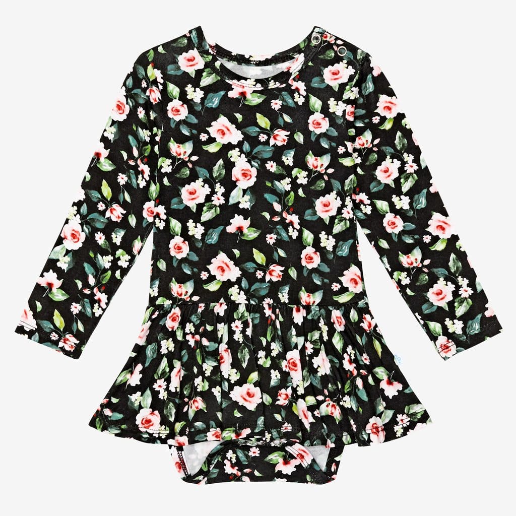 Lina Floral Long Sleeve Twirl Skirt Bodysuit