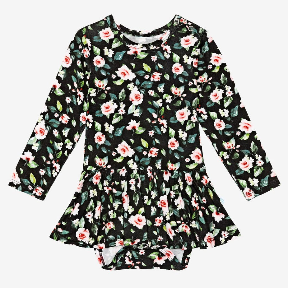 Lina Floral Long Sleeve Twirl Skirt Bodysuit