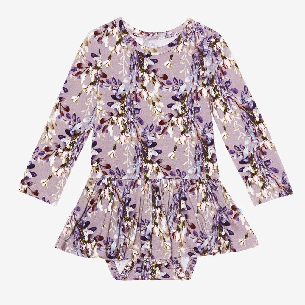 Trinity Floral Long Sleeve Twirl Skirt Bodysuit