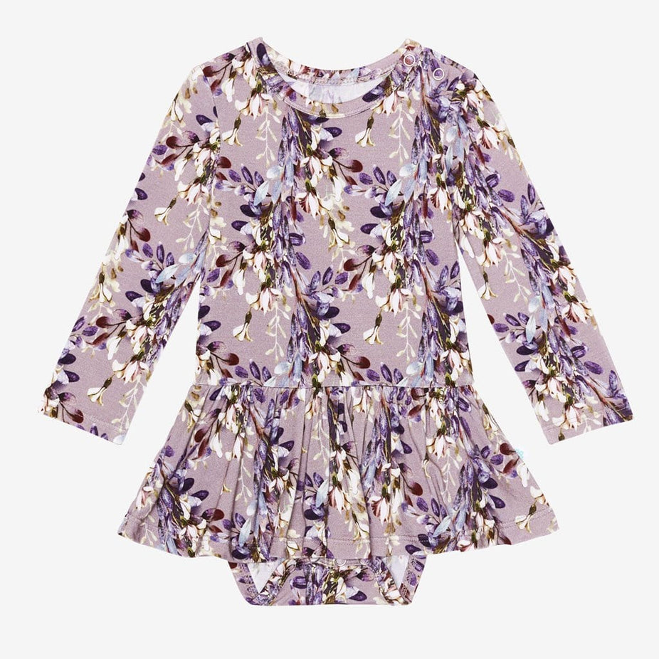 Trinity Floral Long Sleeve Twirl Skirt Bodysuit