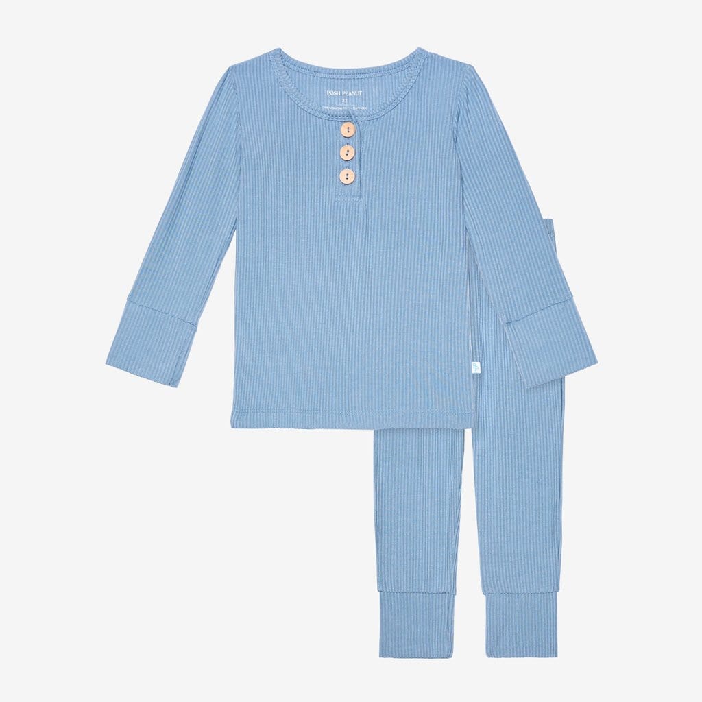 Storm Blue Ribbed Pajamas