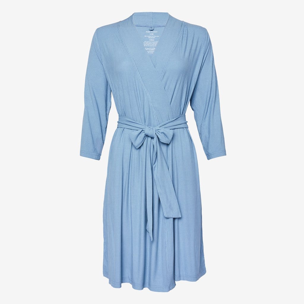 Storm Blue Ribbed Robe