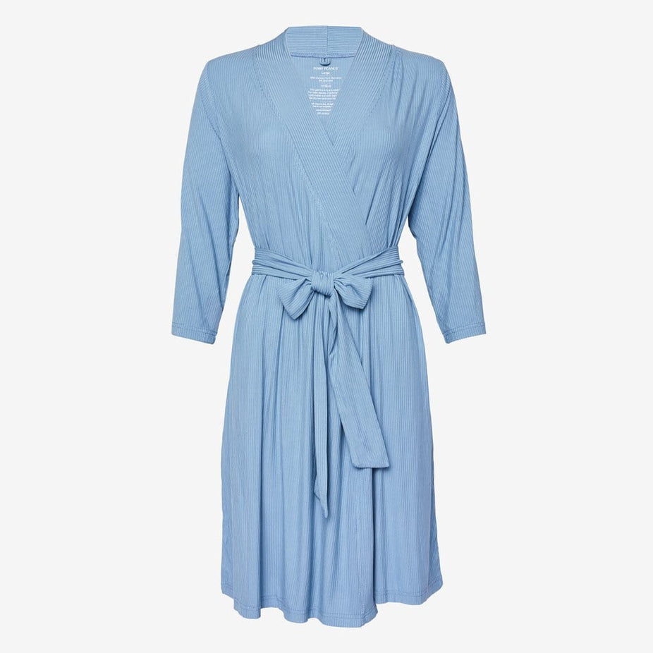 Storm Blue Ribbed Robe