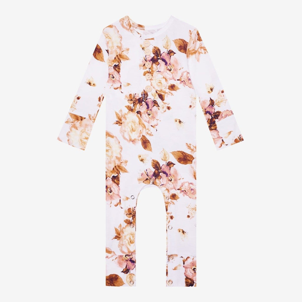 Reese Floral Ruffled Henley Romper