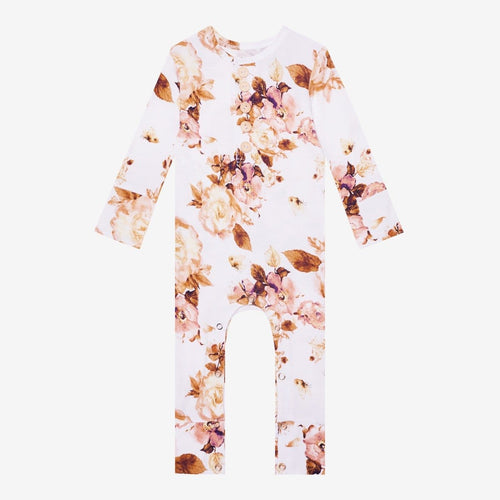Reese Floral Ruffled Henley Romper