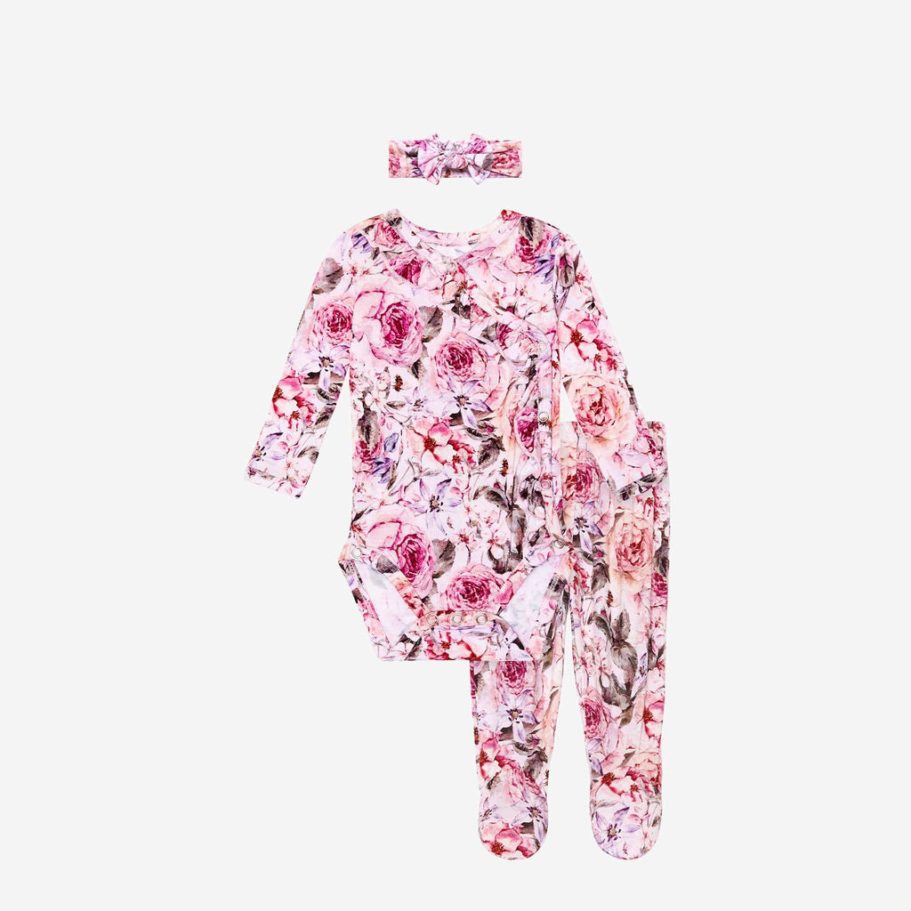 Elise Floral Ruffled Kimono Set
