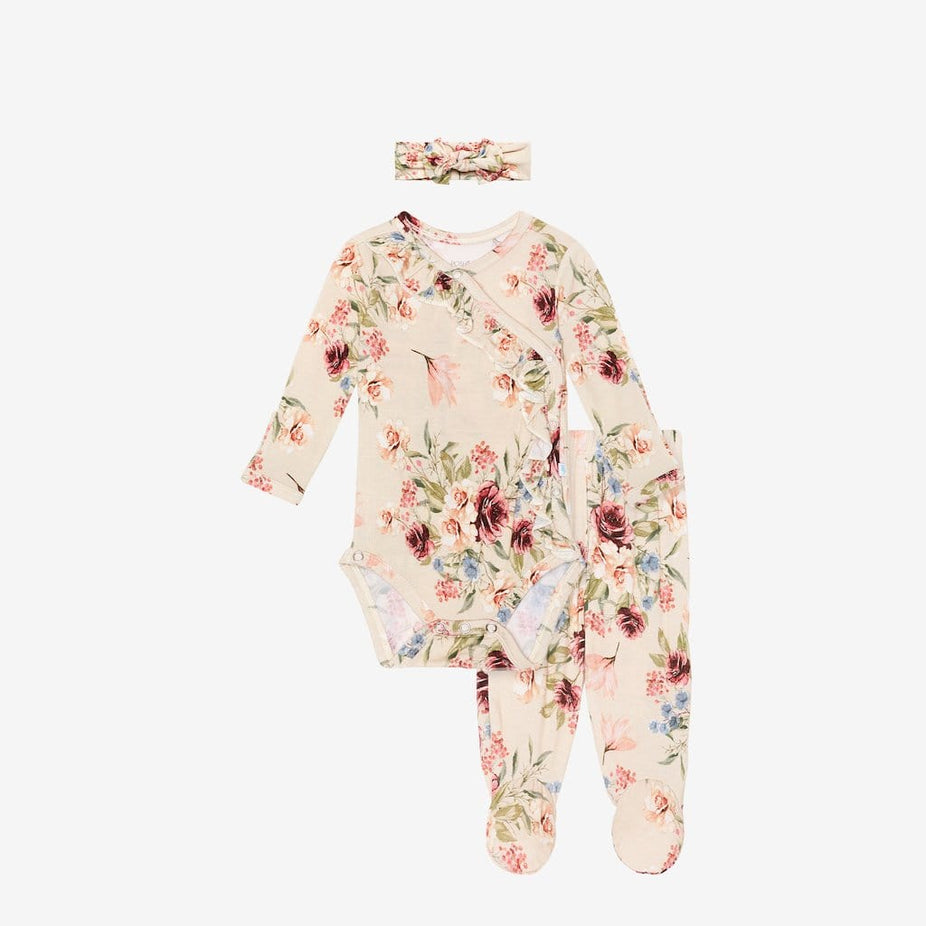Gia Floral Ruffled Kimono Set