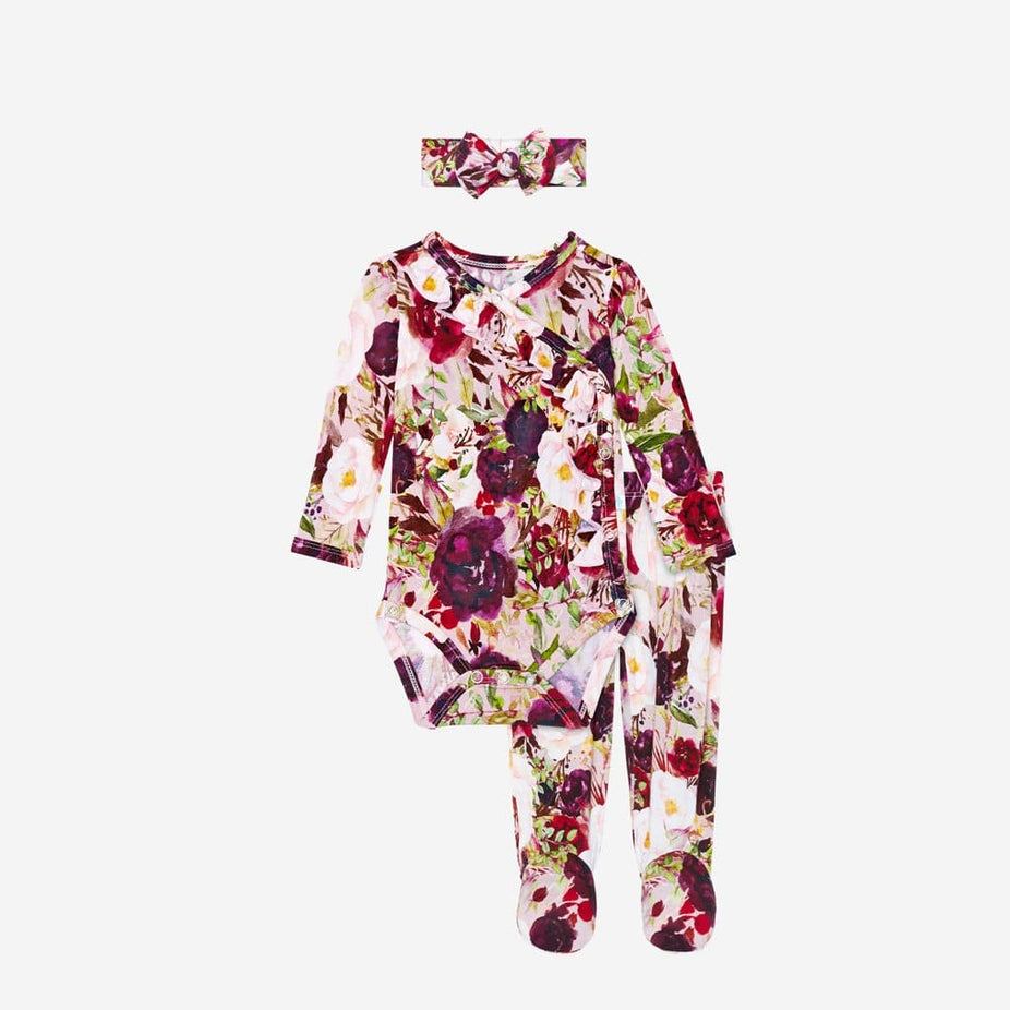 Gracie Floral Ruffled Kimono Set