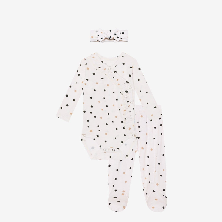 Jamie Polka Dot Ruffled Kimono Set