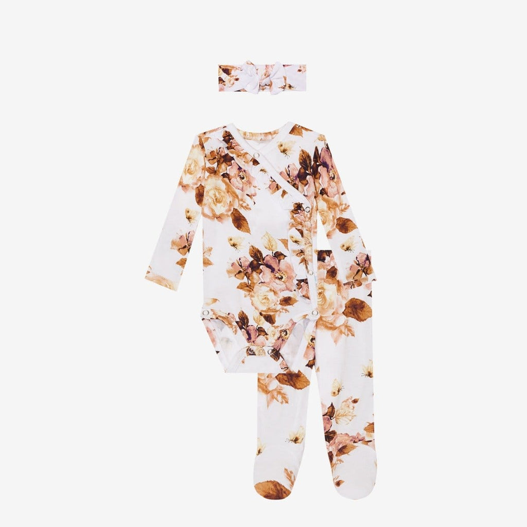 Reese Floral Ruffled Kimono Set
