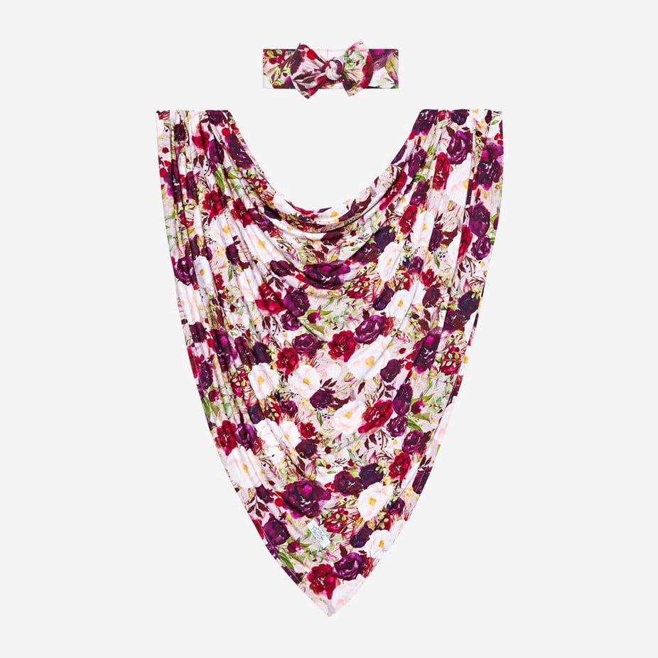 Gracie Floral Swaddle Headband Set