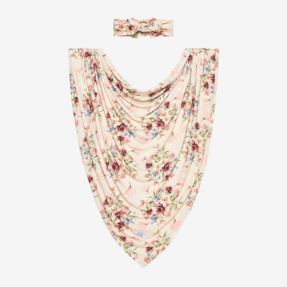 Gia Floral Swaddle Headband Set