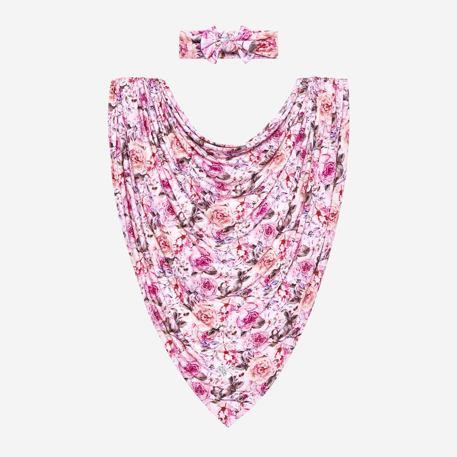 Elise Floral Swaddle Headband Set