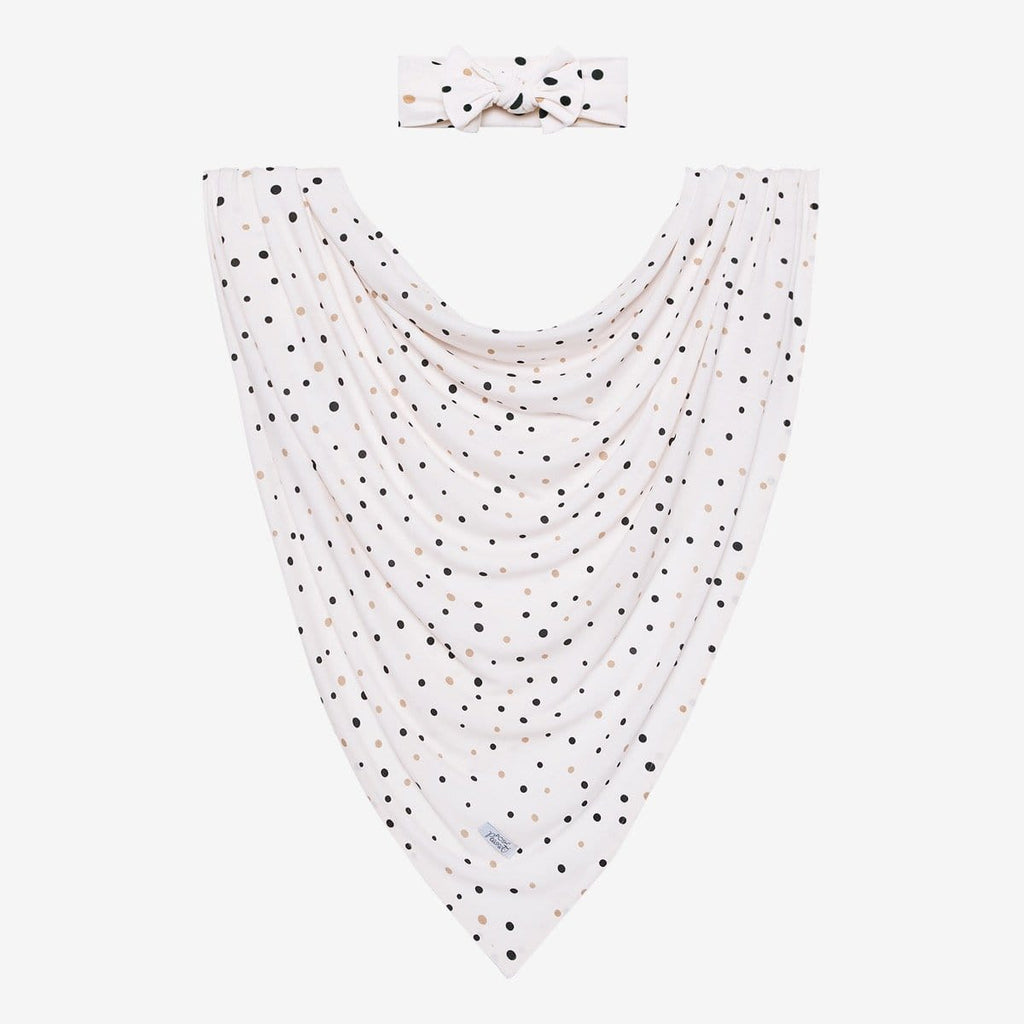 Jamie Polka Dot Swaddle Headband Set