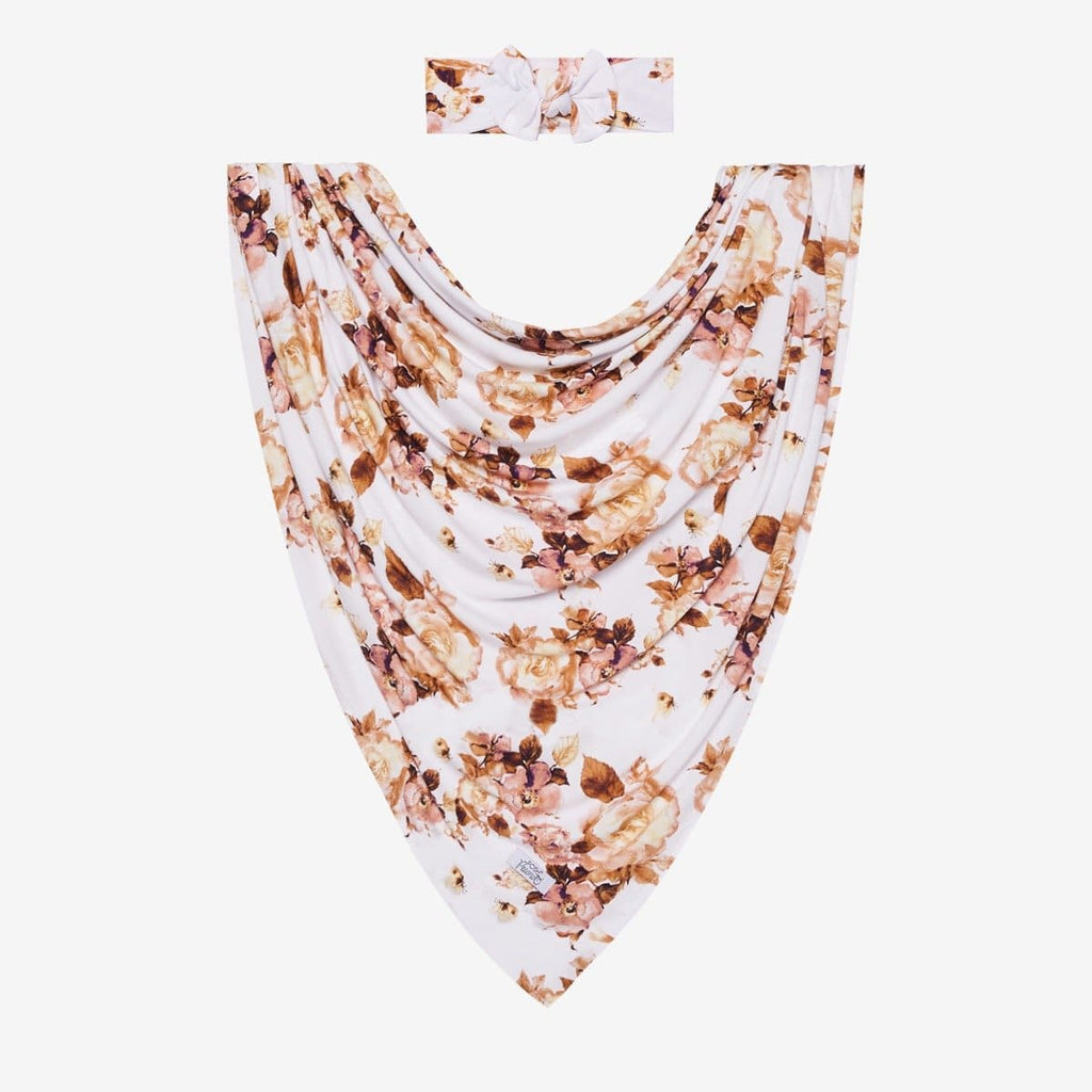 Reese Floral Swaddle Headband Set