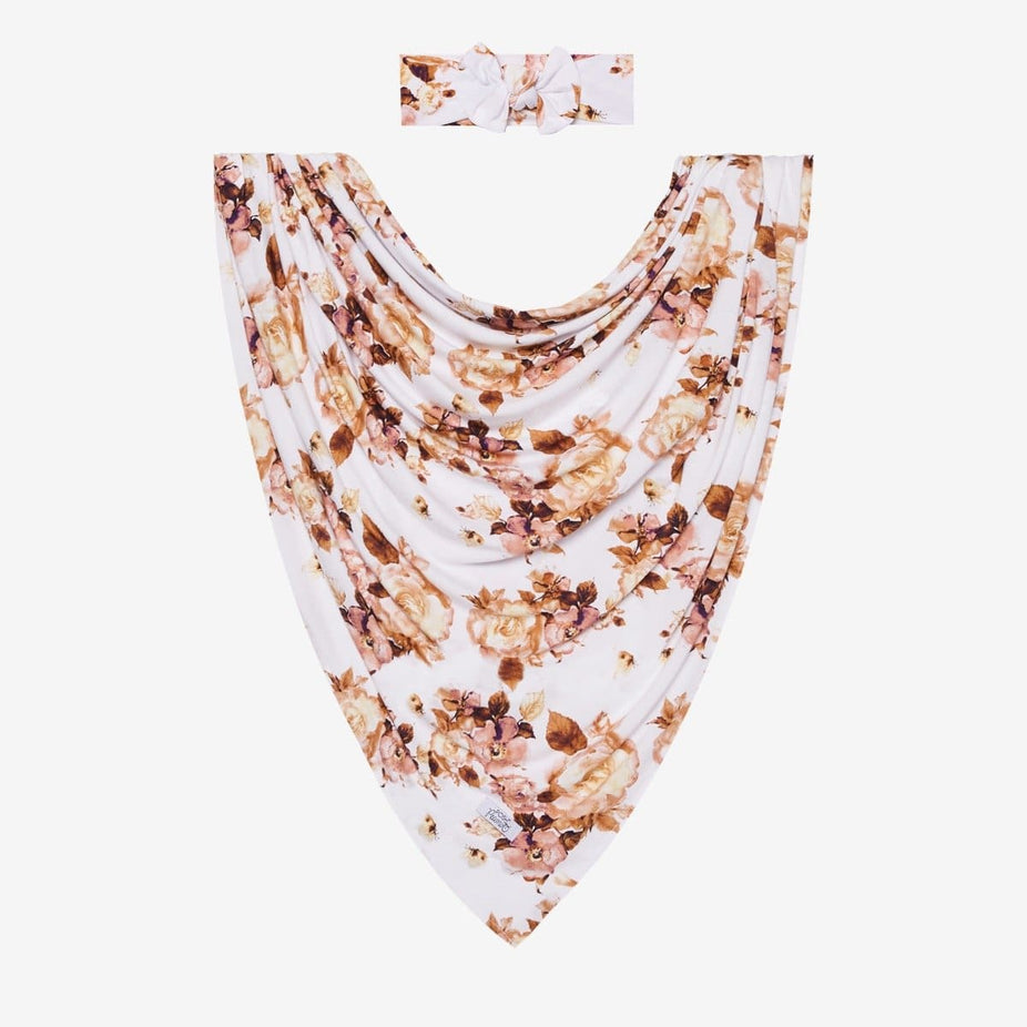 Reese Floral Swaddle Headband Set