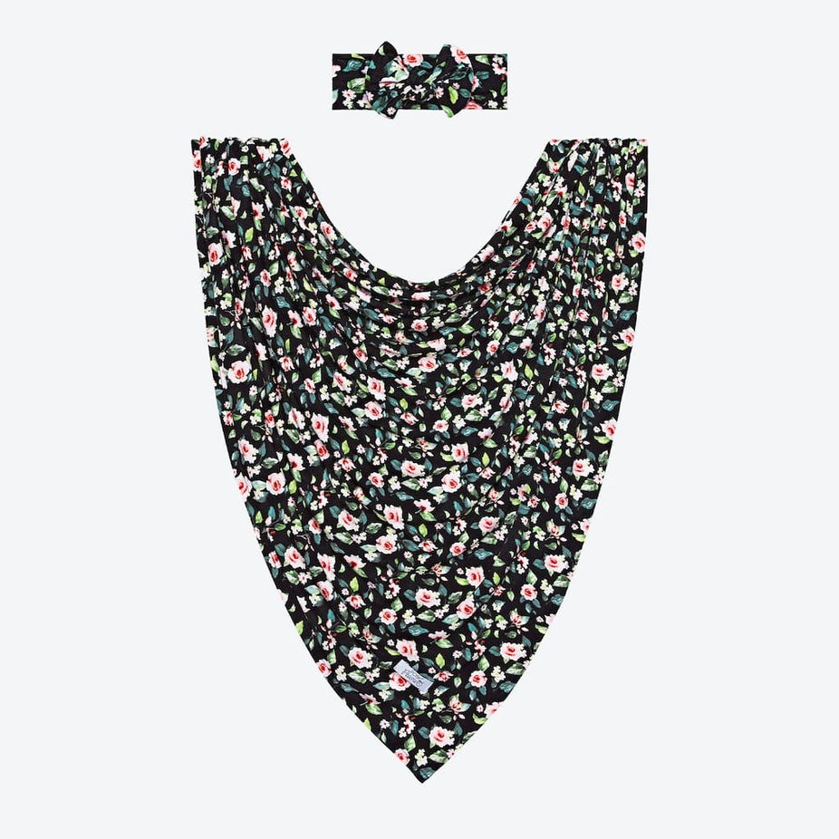 Lina Floral Swaddle Headband Set