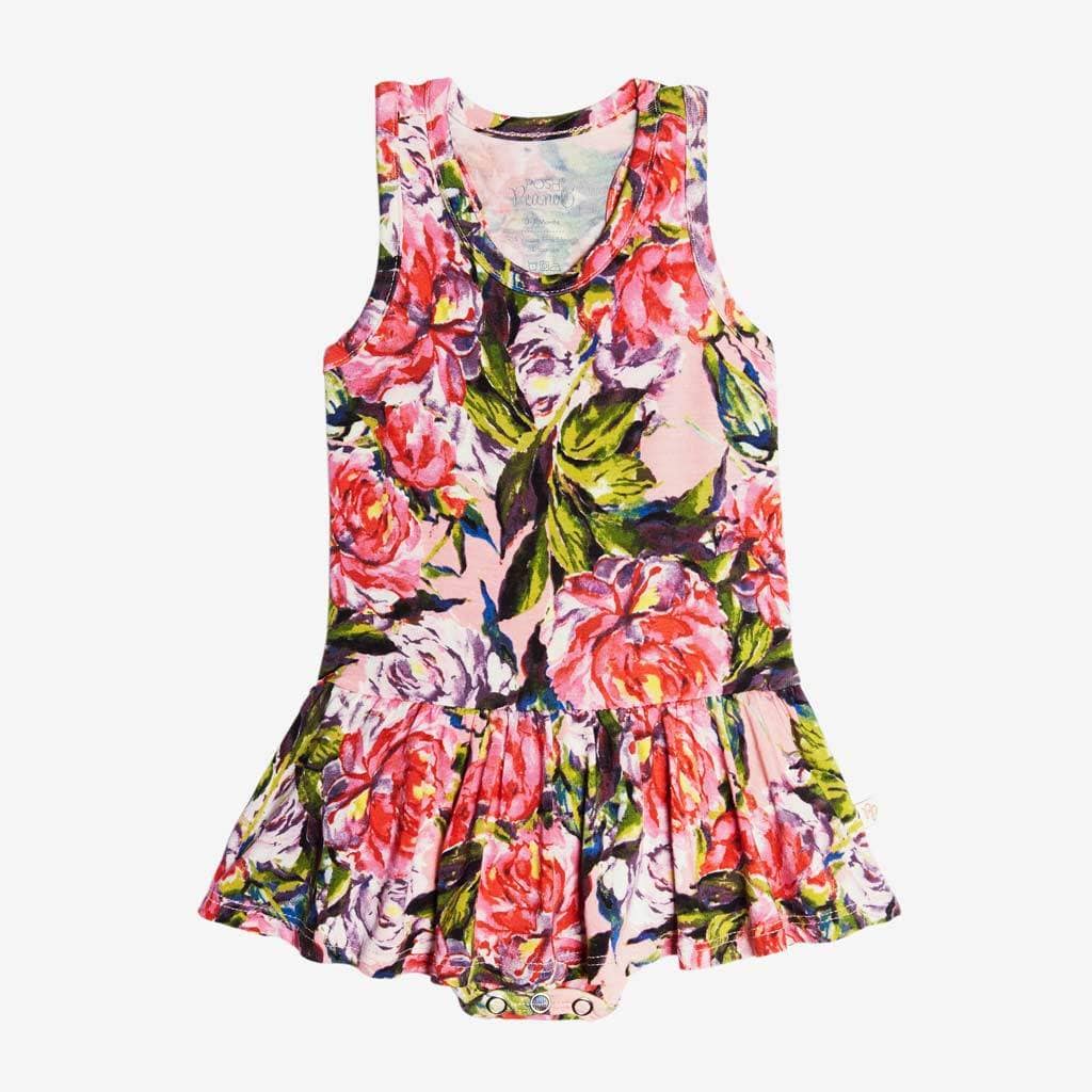 Lillian Floral Racerback Twirl Skirt Bodysuit