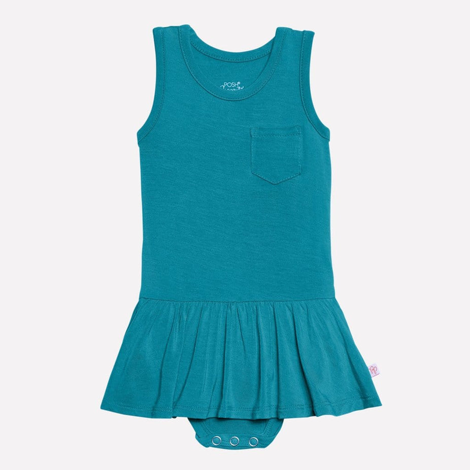 Azure Racerback Twirl Skirt Bodysuit
