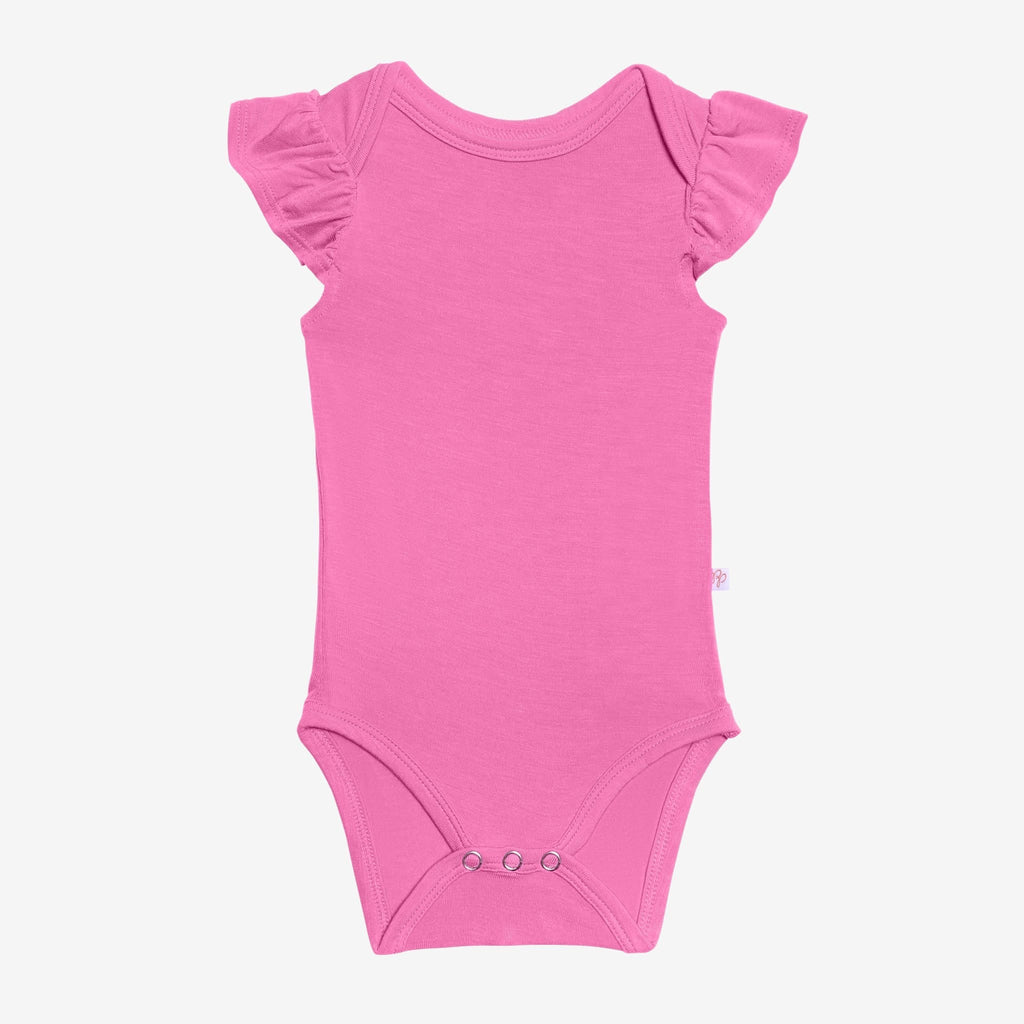 Bubblegum Ruffled Cap Sleeve Bodysuit
