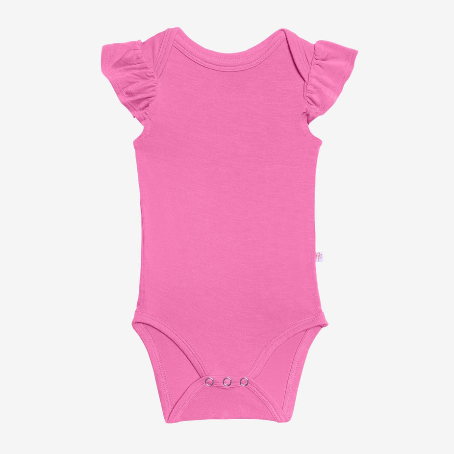 Bubblegum Ruffled Cap Sleeve Bodysuit