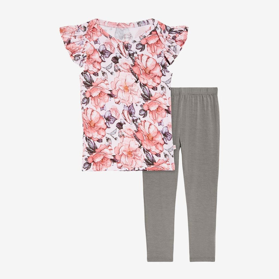 Vivi Floral Ruffled Cap Sleeve Shirt & Pants Set