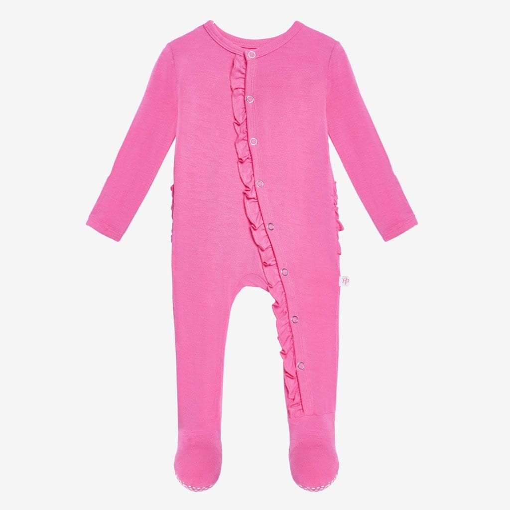Bubblegum Footie Ruffled Snap One Piece