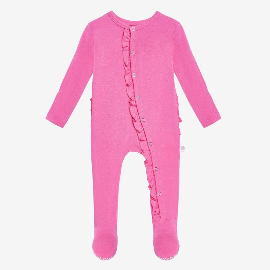 Bubblegum Footie Ruffled Snap One Piece