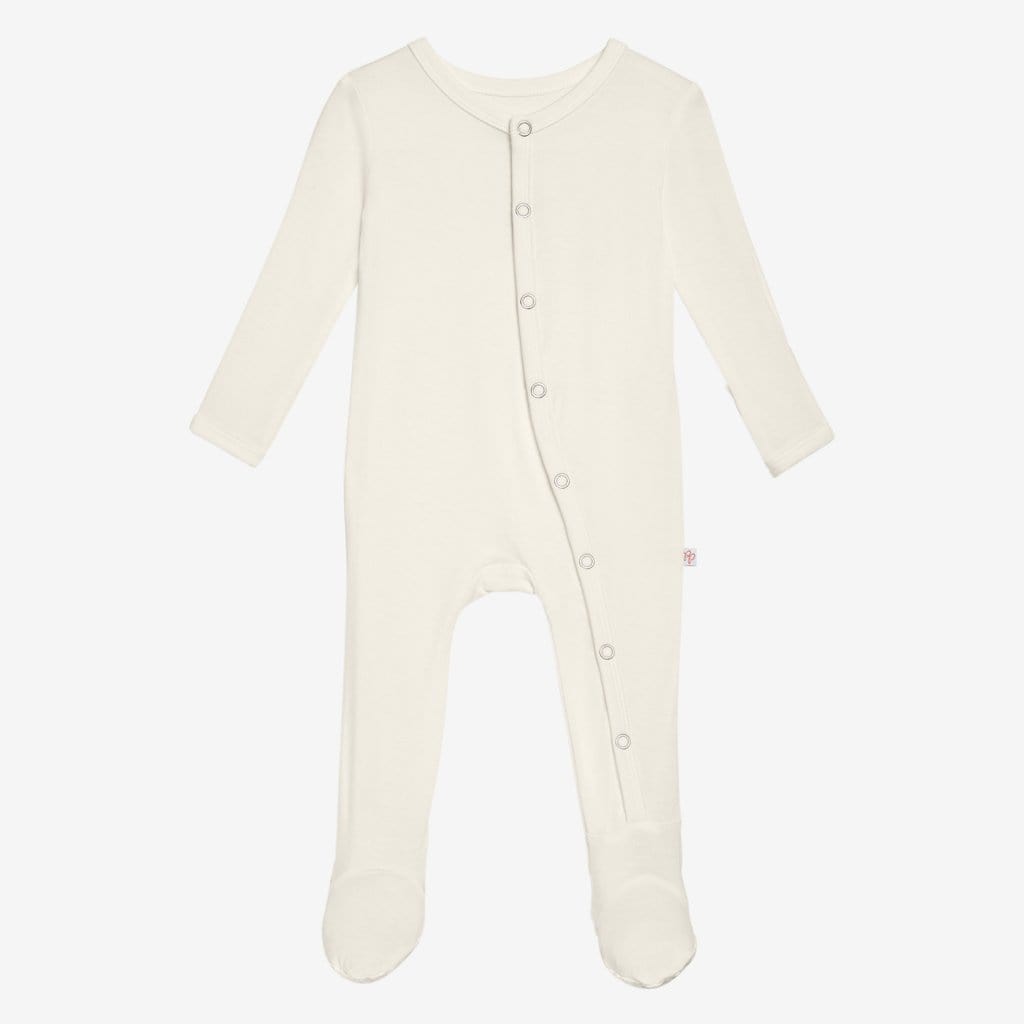 Off White Footie Snap One Piece