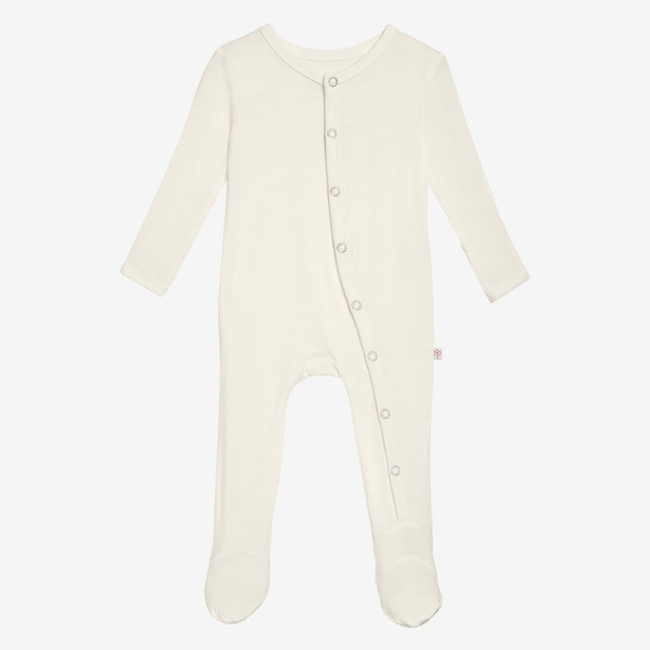Off White Footie Snap One Piece
