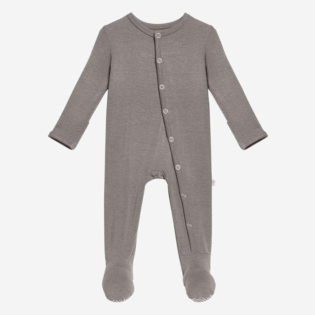 Stone Gray Footie Snap One Piece
