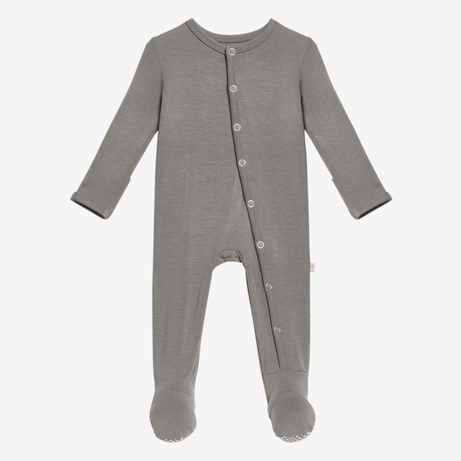 Stone Gray Footie Snap One Piece