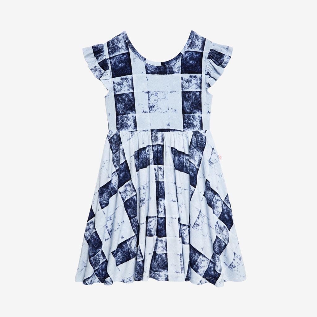 Denim Plaid Twirl Dress