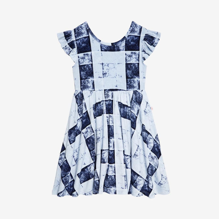 Denim Plaid Twirl Dress