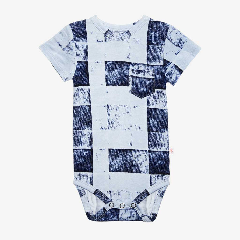 Denim Plaid V-Neck Bodysuit