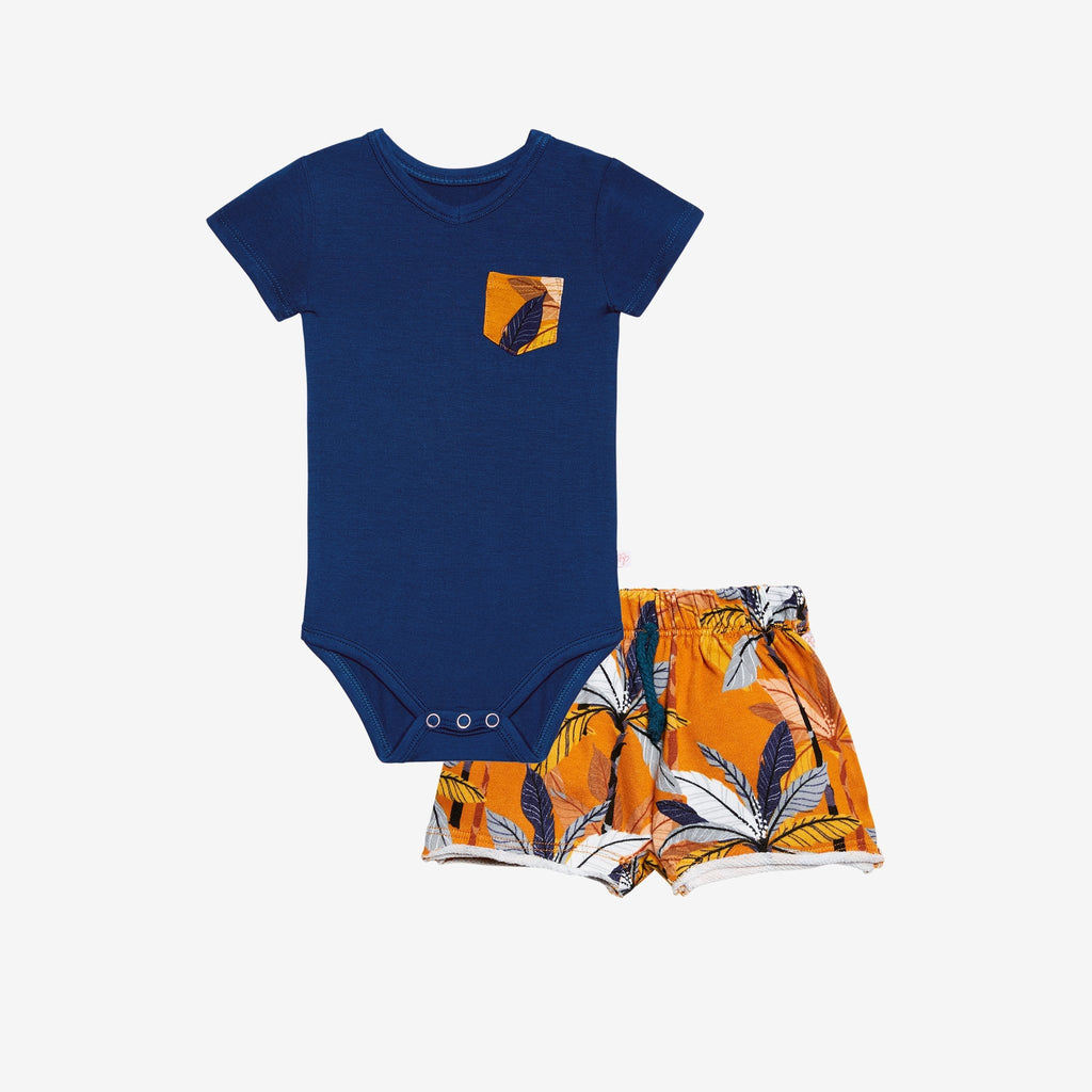 Summer Tropics Terry Shorts & Bodysuit Set