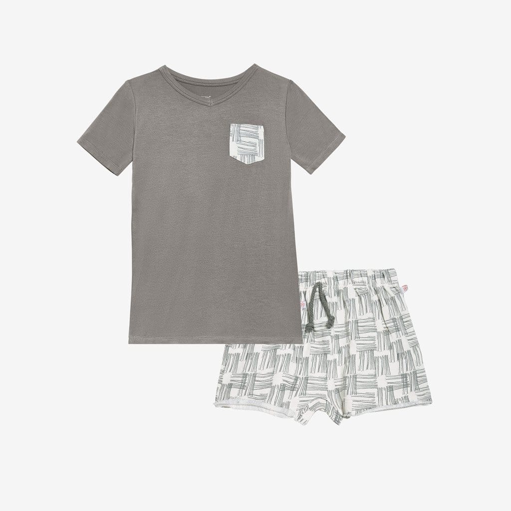 Rivers Gray Terry Sweat Shorts, Shirt Set