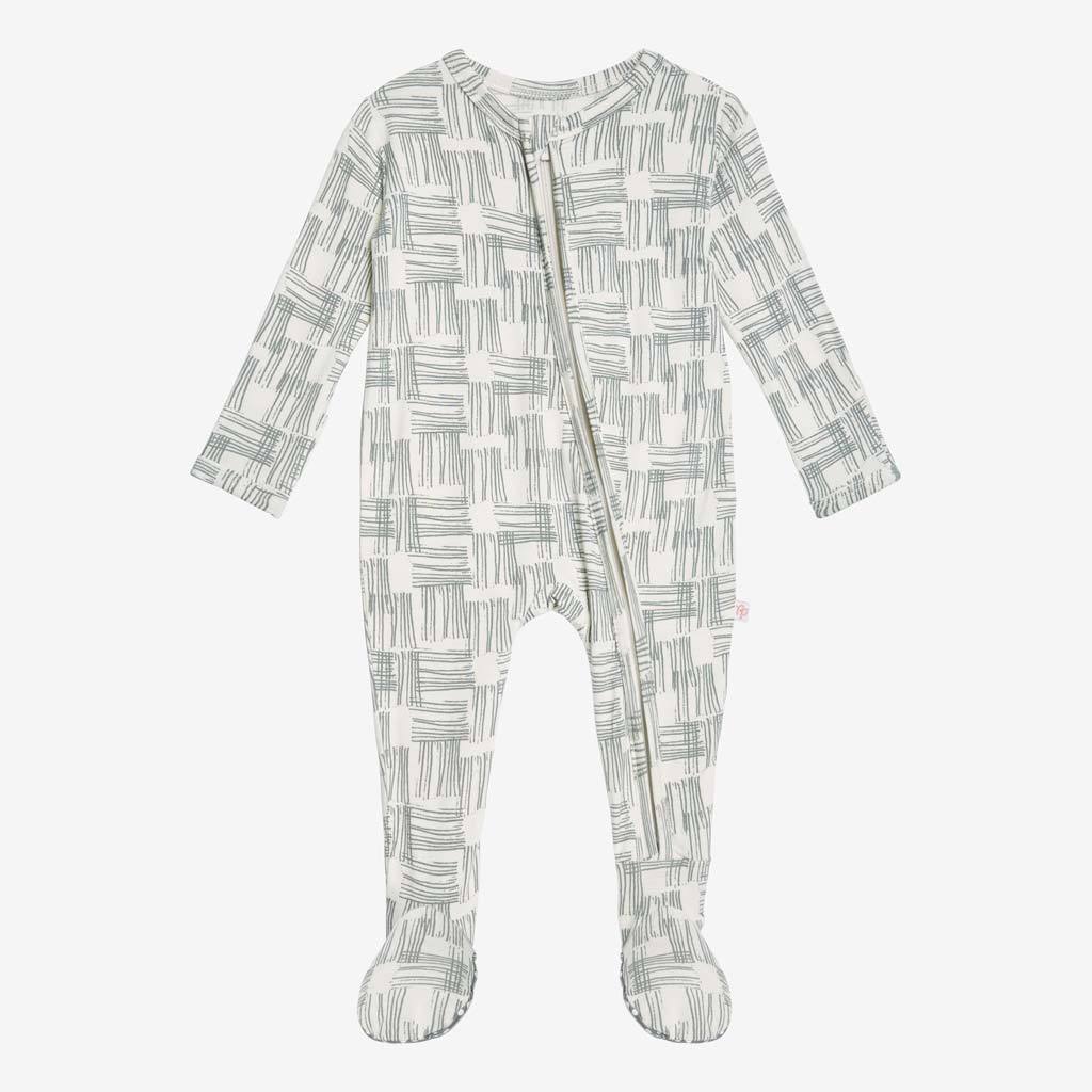 Rivers Gray Footie Zippered One Piece