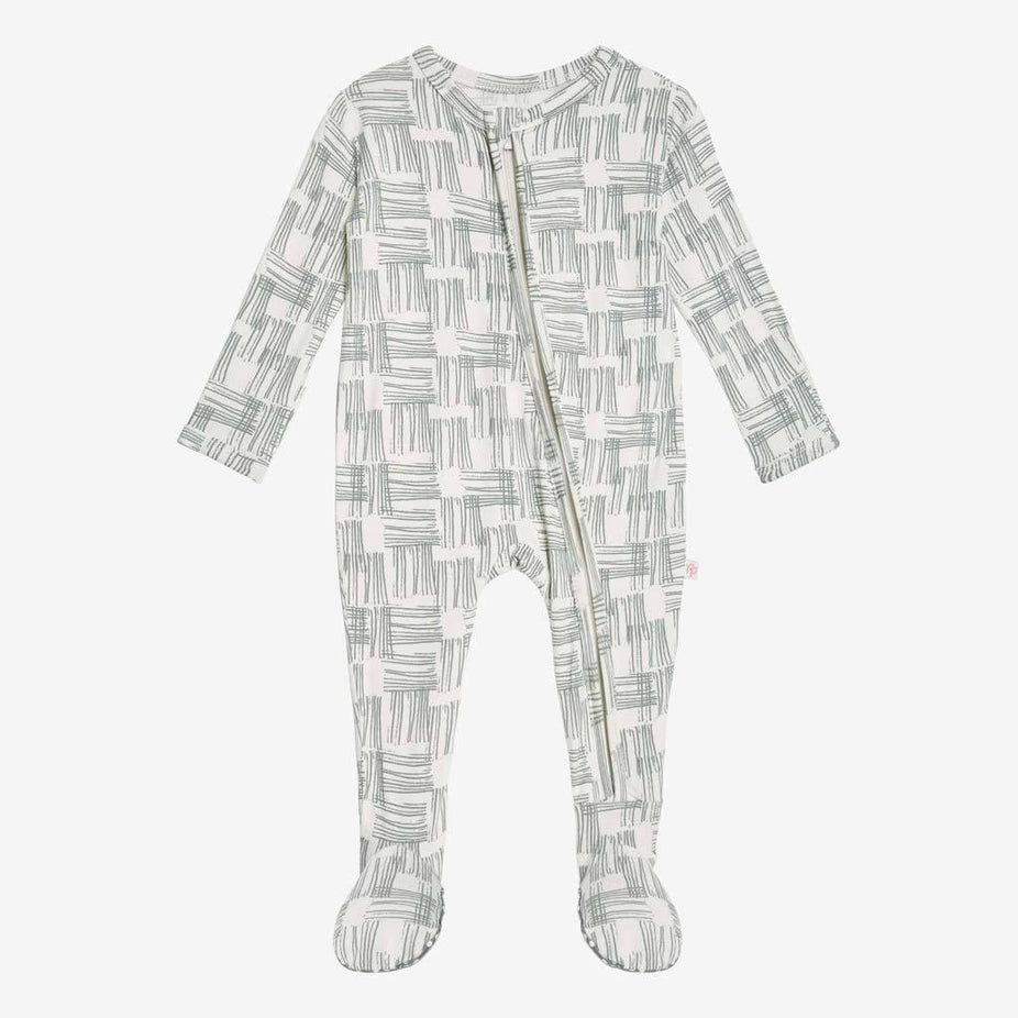 Rivers Gray Footie Zippered One Piece