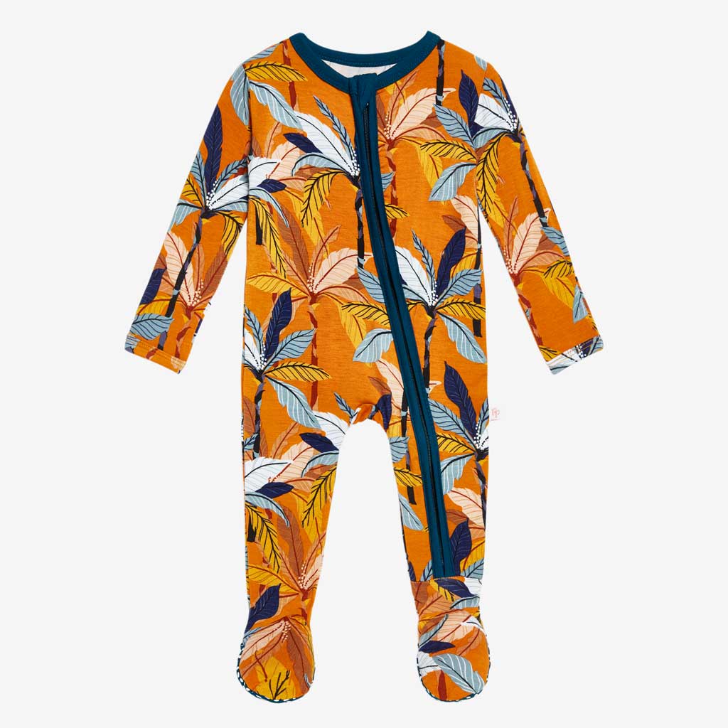 Summer Tropics Footie Zippered One Piece