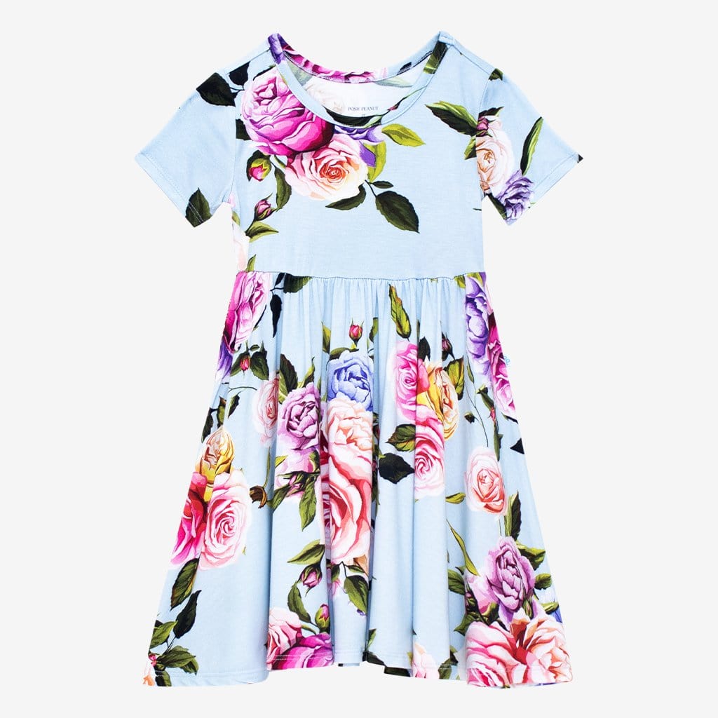 Country Rose Short Sleeve Twirl Dress