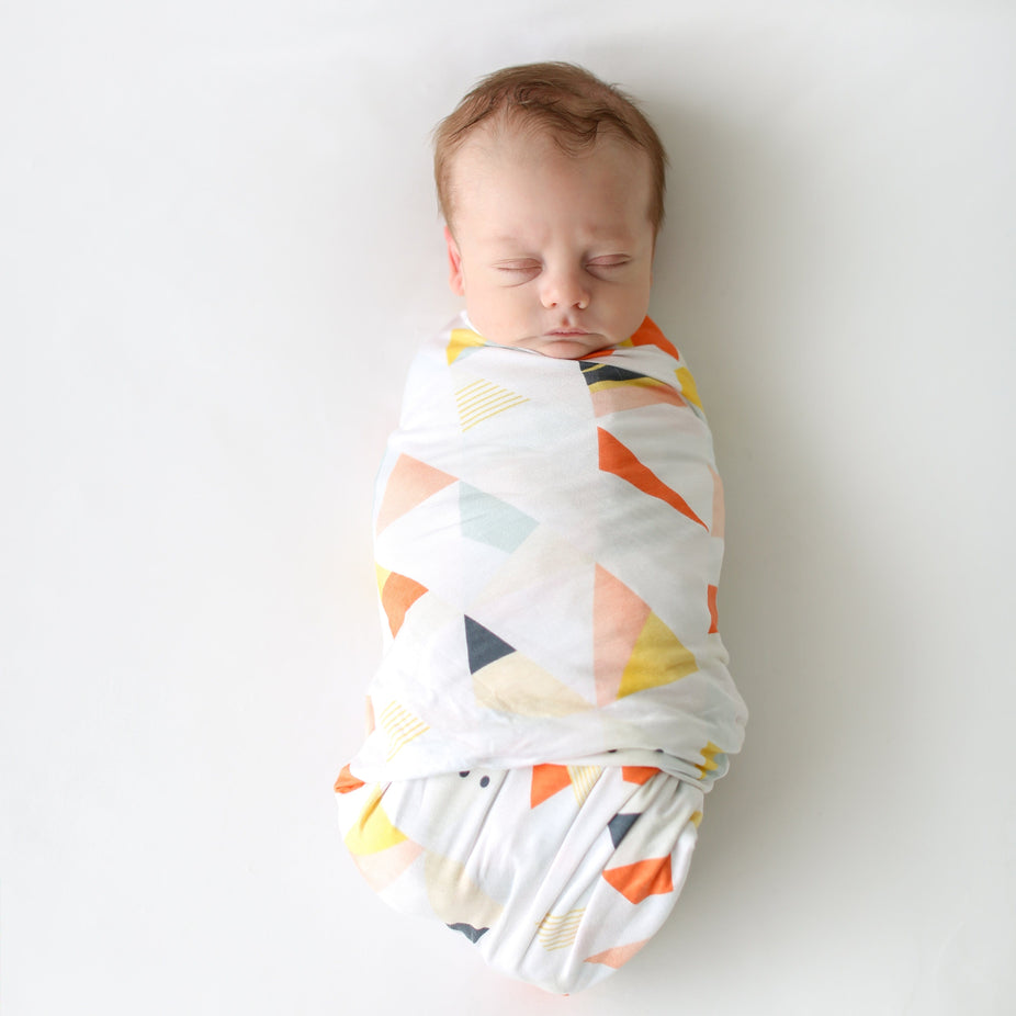 Posh-Peanut-Viscose-Bamboo-Stay-dry-fabric-reliably-chic-and-perfectly-practical-uniquely-designed-of-a-kind-retro triangle baby swaddle