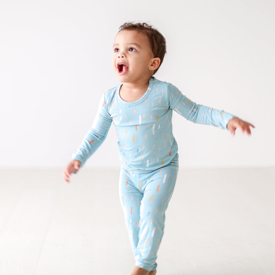 Posh-Peanut-Viscose-Bamboo-Stay-dry-fabric-reliably-chic-and-perfectly-practical-uniquely-designed-of-a-kind-teal raindrops two piece loungewear
