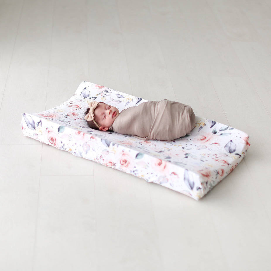 Posh-Peanut-Viscose-Bamboo-Stay-dry-fabric-reliably-chic-and-perfectly-practical-uniquely-designed-of-a-kind-pink blossom pad cover changing pad