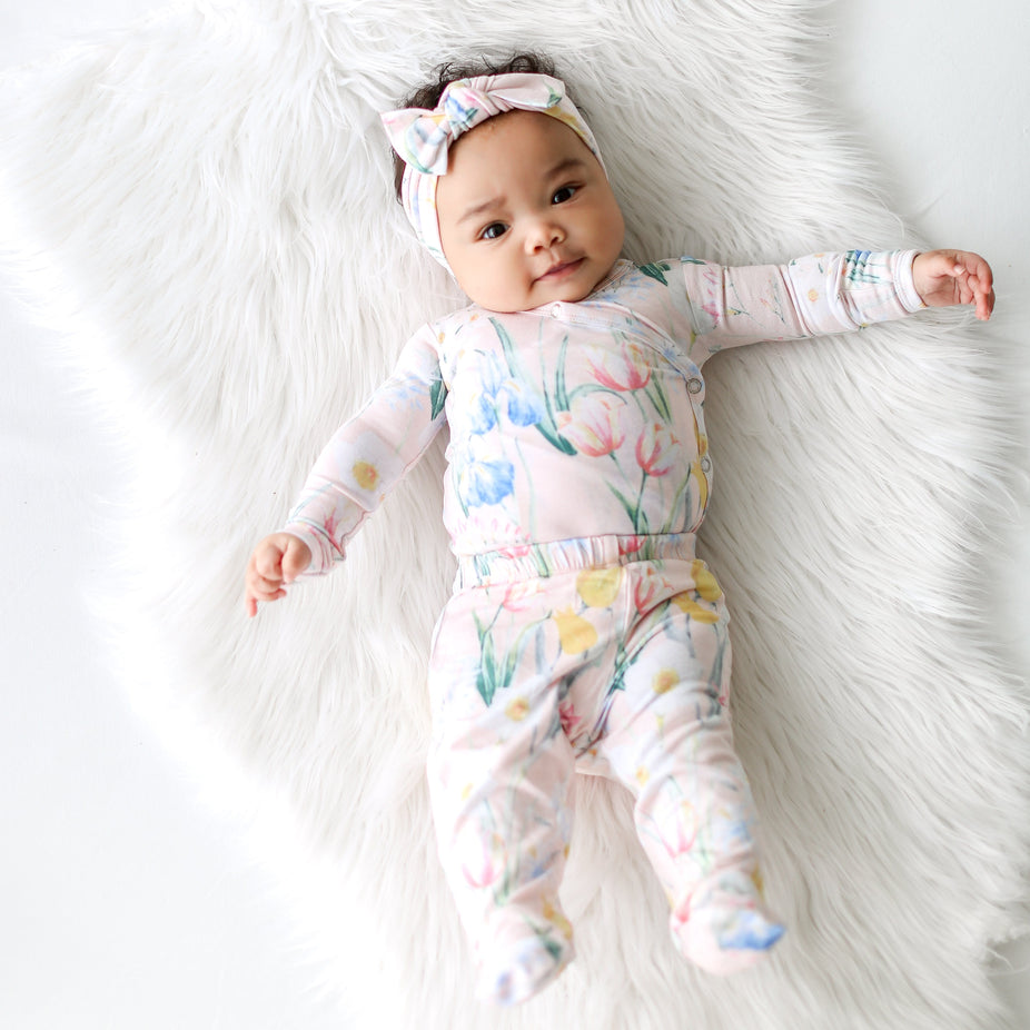 Posh-Peanut-Viscose-Bamboo-Stay-dry-fabric-reliably-chic-and-perfectly-practical-uniquely-designed-of-a-kind-wild spring floral kimono set matching headband headwrap